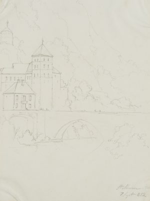 Schloss in Saint-Maurice, Schweiz