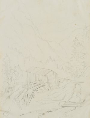 Hütte im Flusstal des Morges, Schweiz