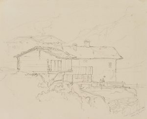 Haus an der Brücke in Leukerbad, Schweiz