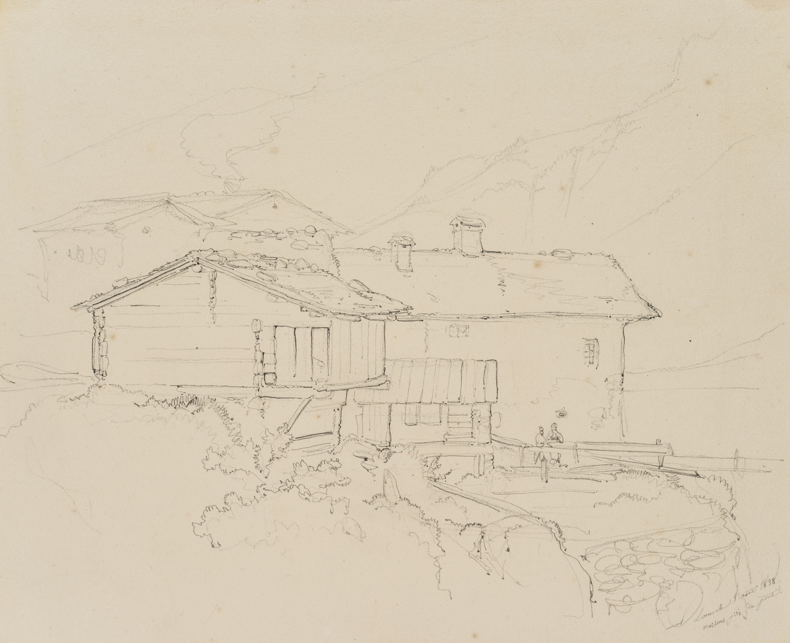Haus an der Brücke in Leukerbad, Schweiz