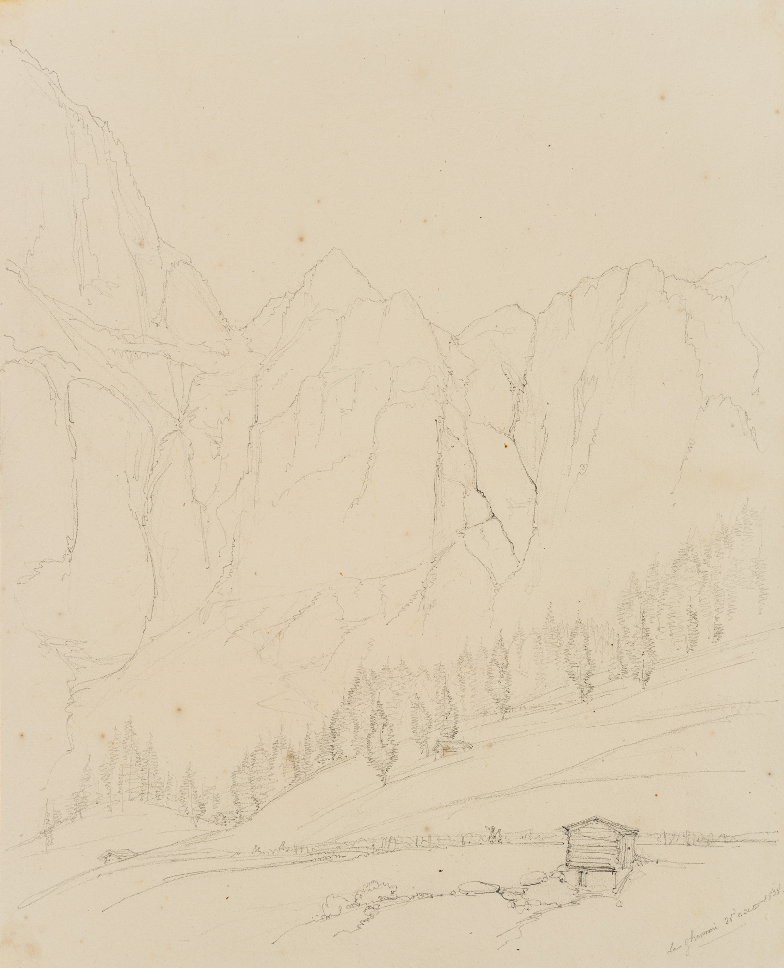 Am Gemmipass im Tal bei Leuk