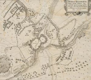 Militärische Karte. Belagerung Arras 1640