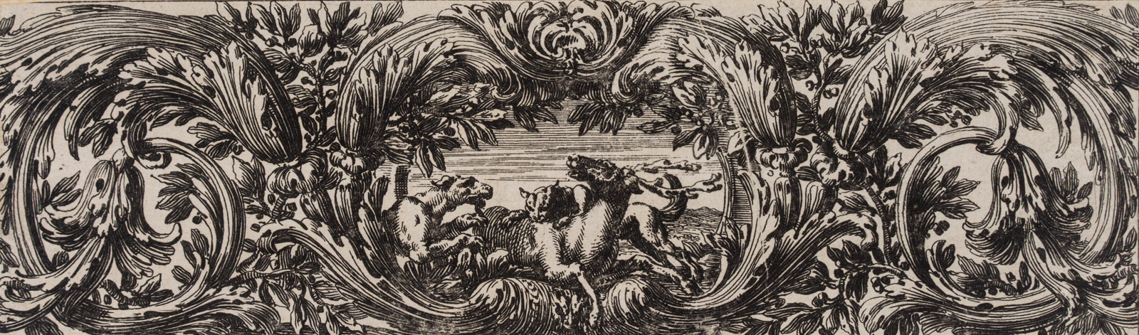 Tierfries, Hirsch und Löwe, Musterbuch