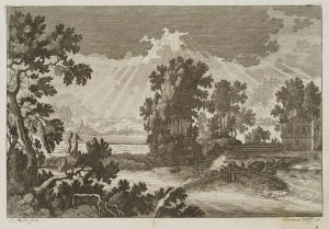 Italienische Landschaft mit Fluss