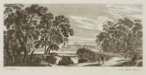 Landschaft mit Reisenden am Fluss