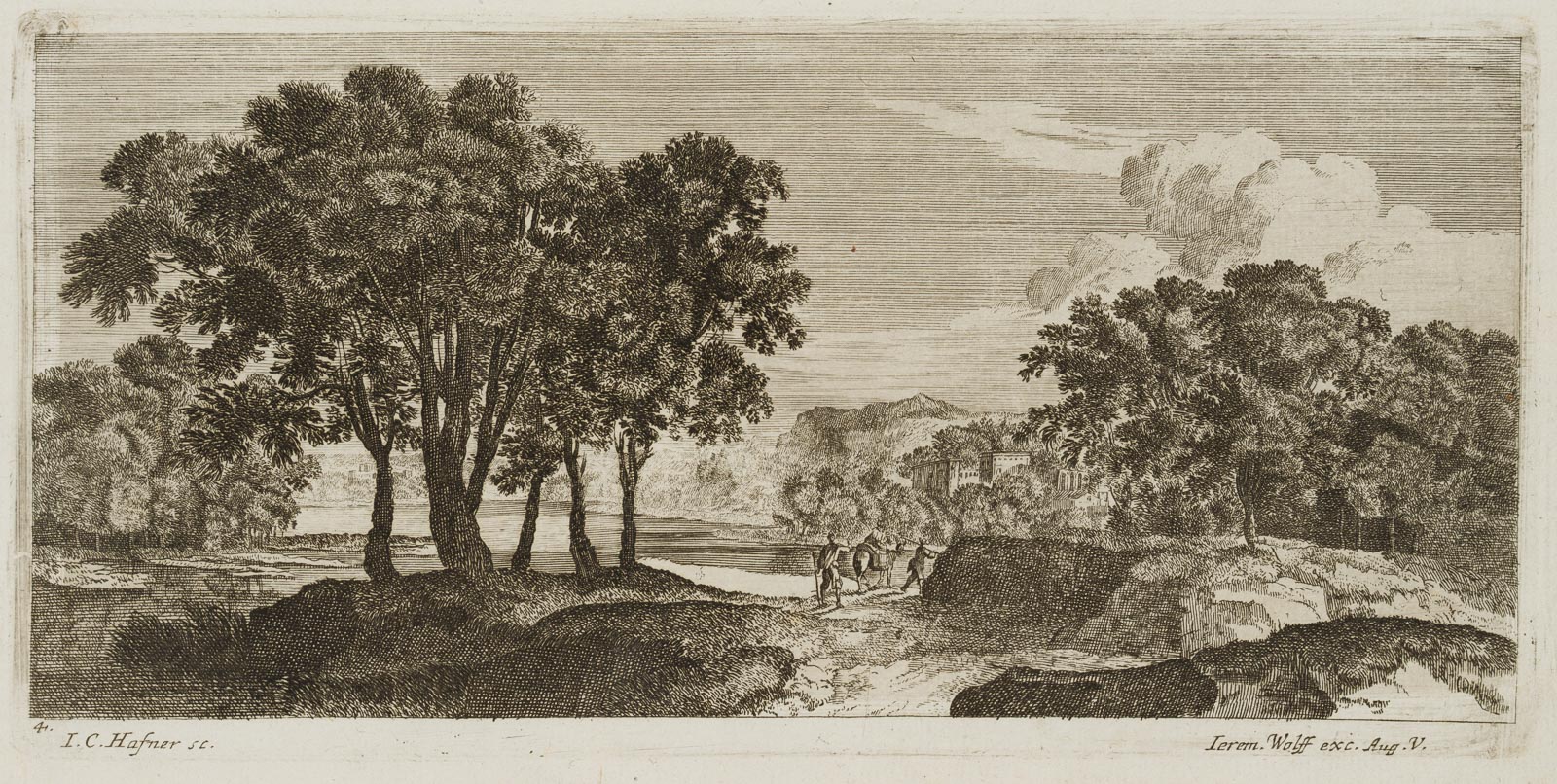 Arkadische Landschaft mit Auwald