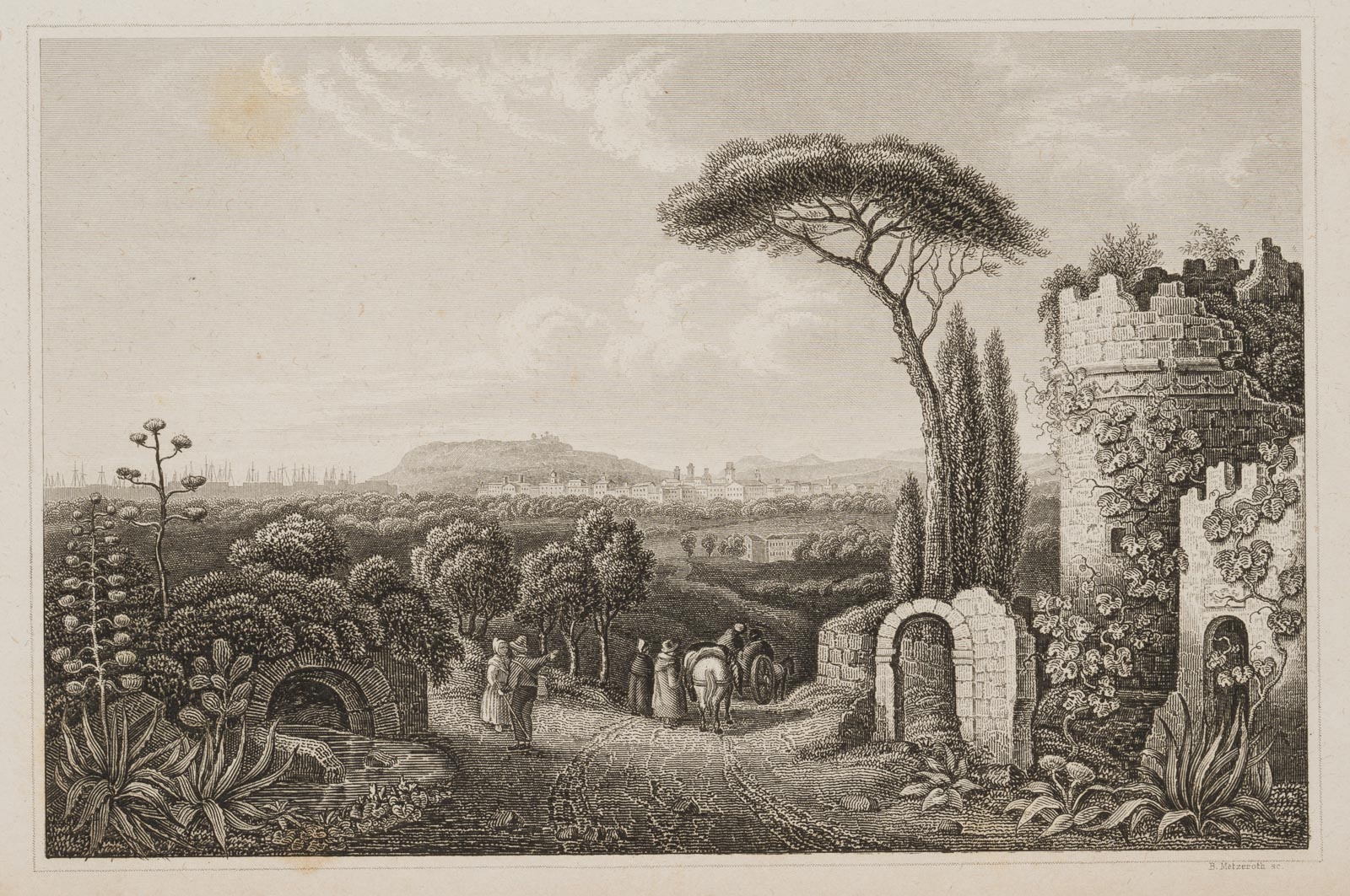 Ansicht von Nizza, Ruine am Wegrand