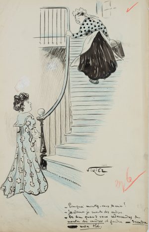 Karikatur. Die Treppen
