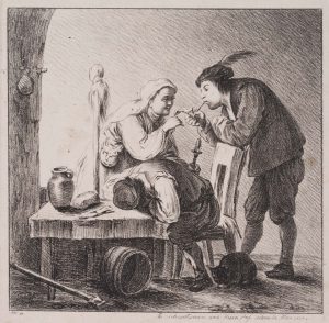 Wirtshausszene, Pfeifenraucher