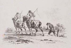 Treidelpferde und Treidler