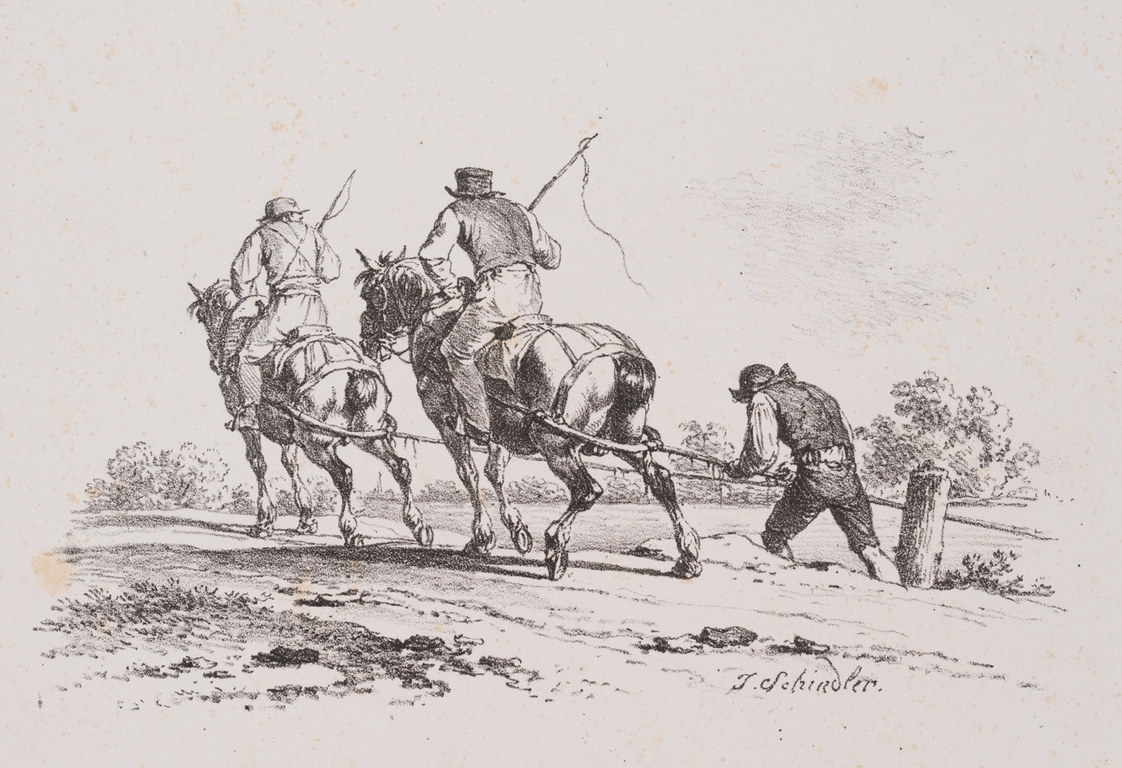 Treidelpferde und Treidler