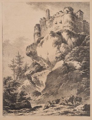 Rastender Hirte bei Bergfestung