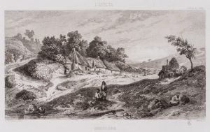 Bretagne, Landschaft mit Katen