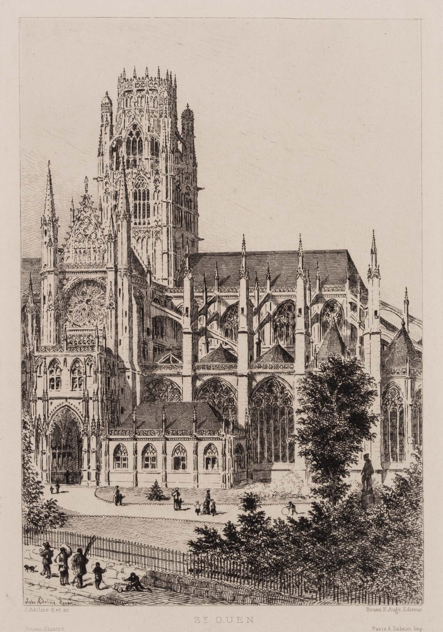 Ansicht d. Kirche St-Ouen in Rouen