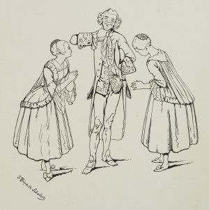 Rokoko-Karikatur mit Edelmann