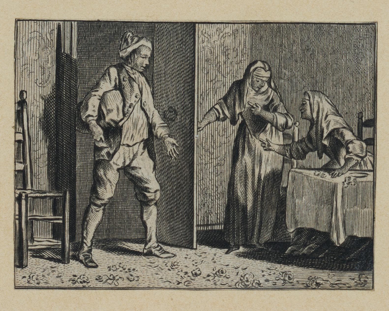 Mann mit zwei Nonnen, Kupf XXIII