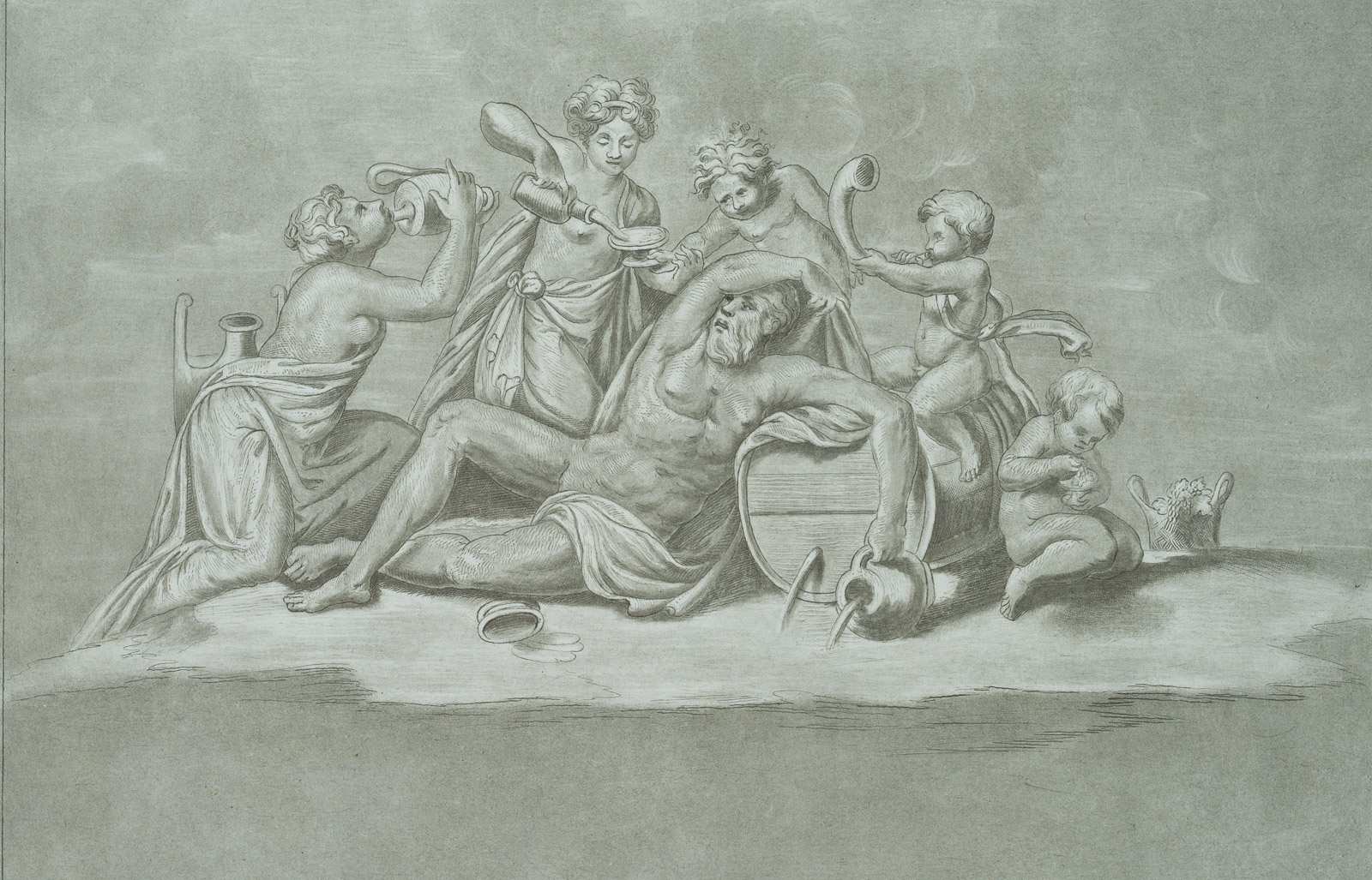 Trinkgelage mit dem Weingott Bacchus