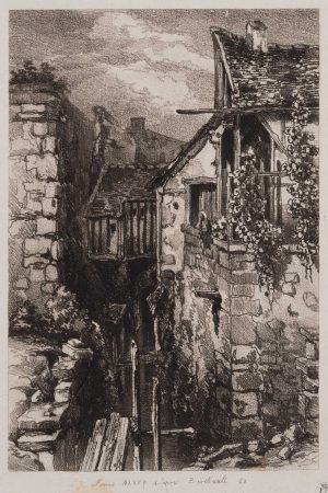 Blick durch eine schmale Häusergasse