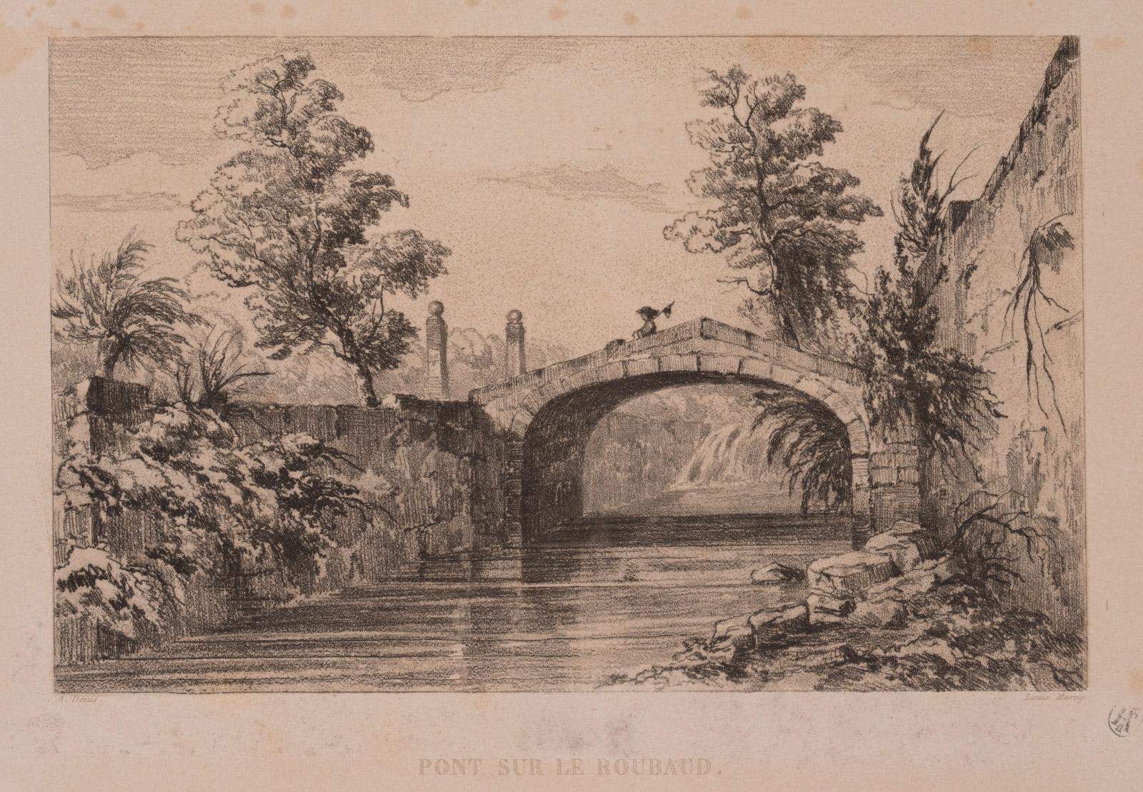 Kleine Brücke über den Fluss Roubaud