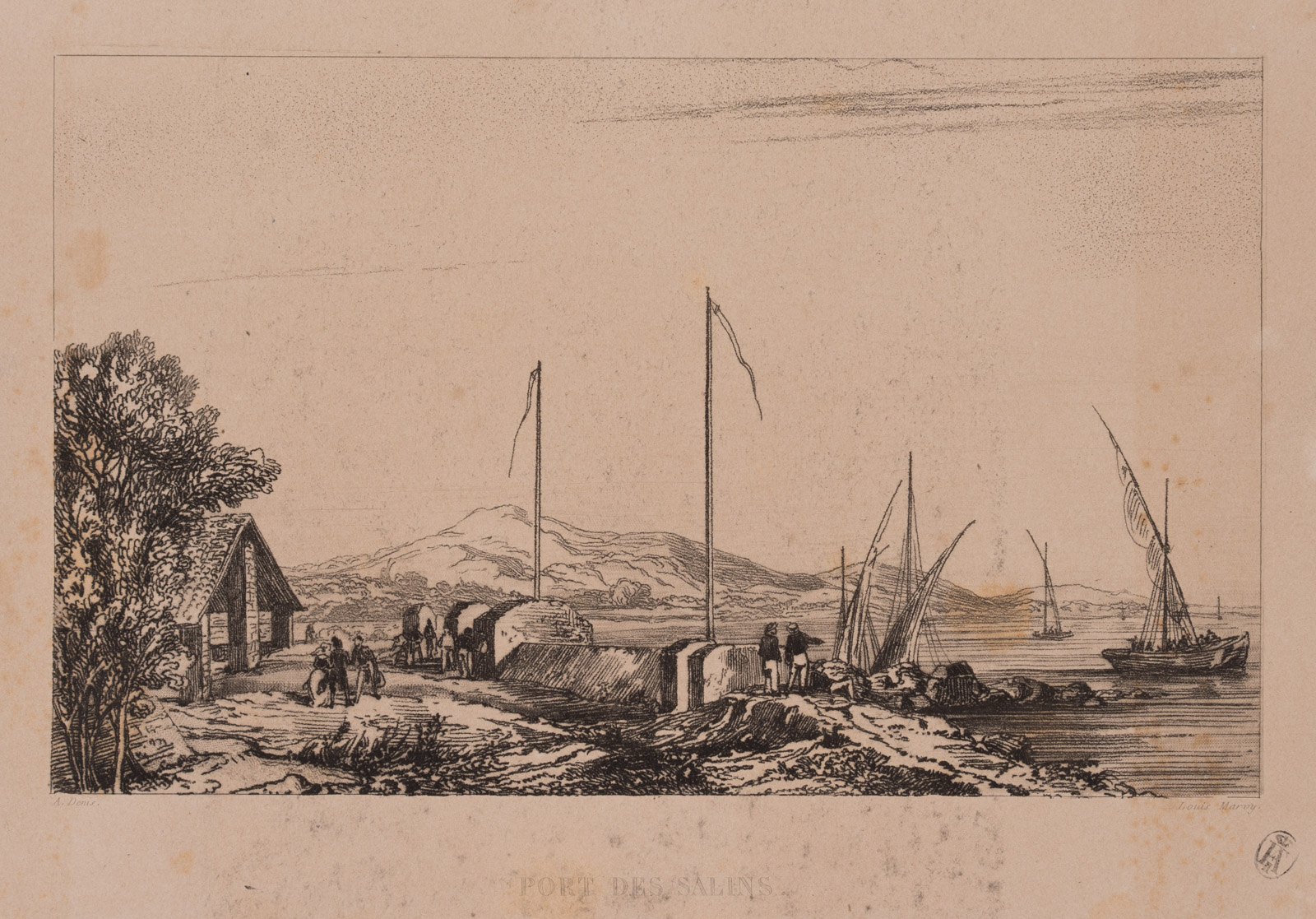 Hafenszene mit Fischern