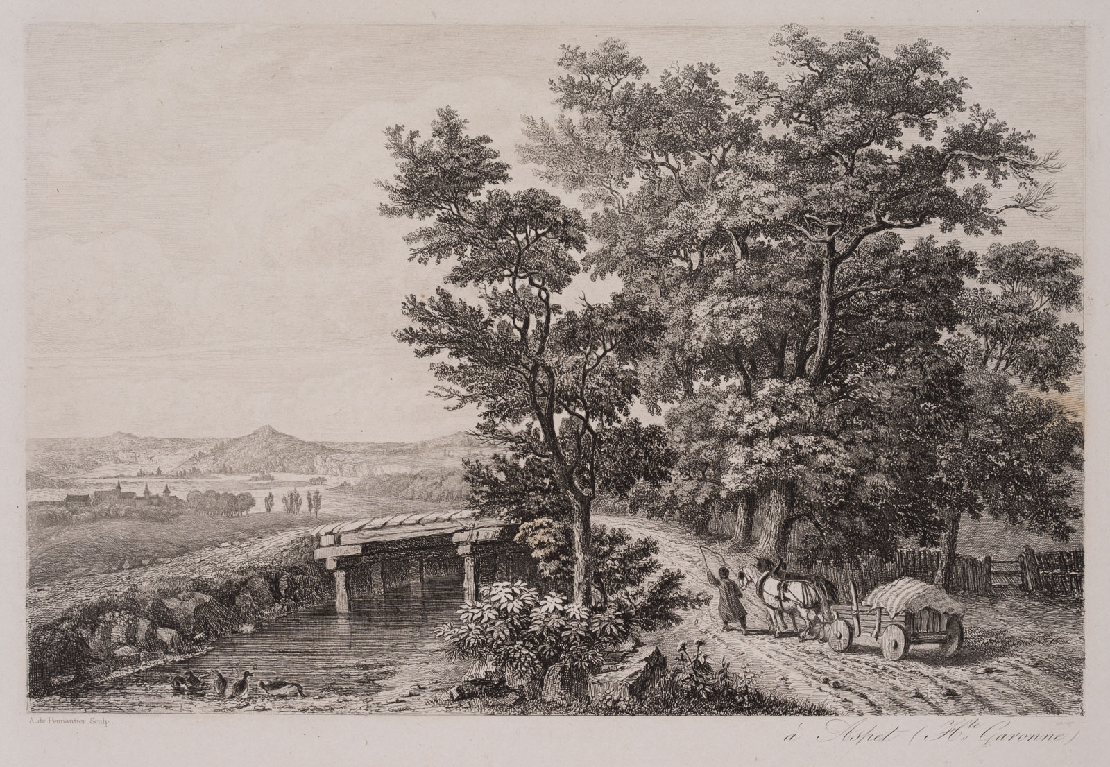 Bauer auf einer Landstraße