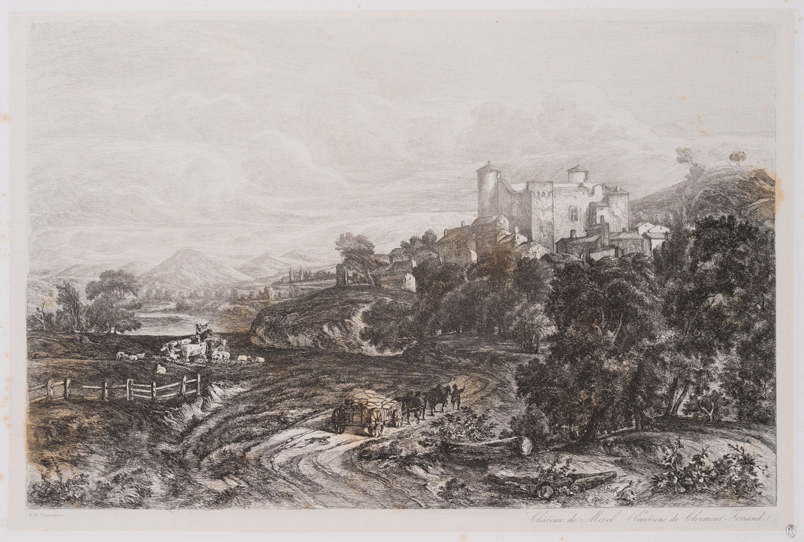 Landschaft mit Chateau de Mezel