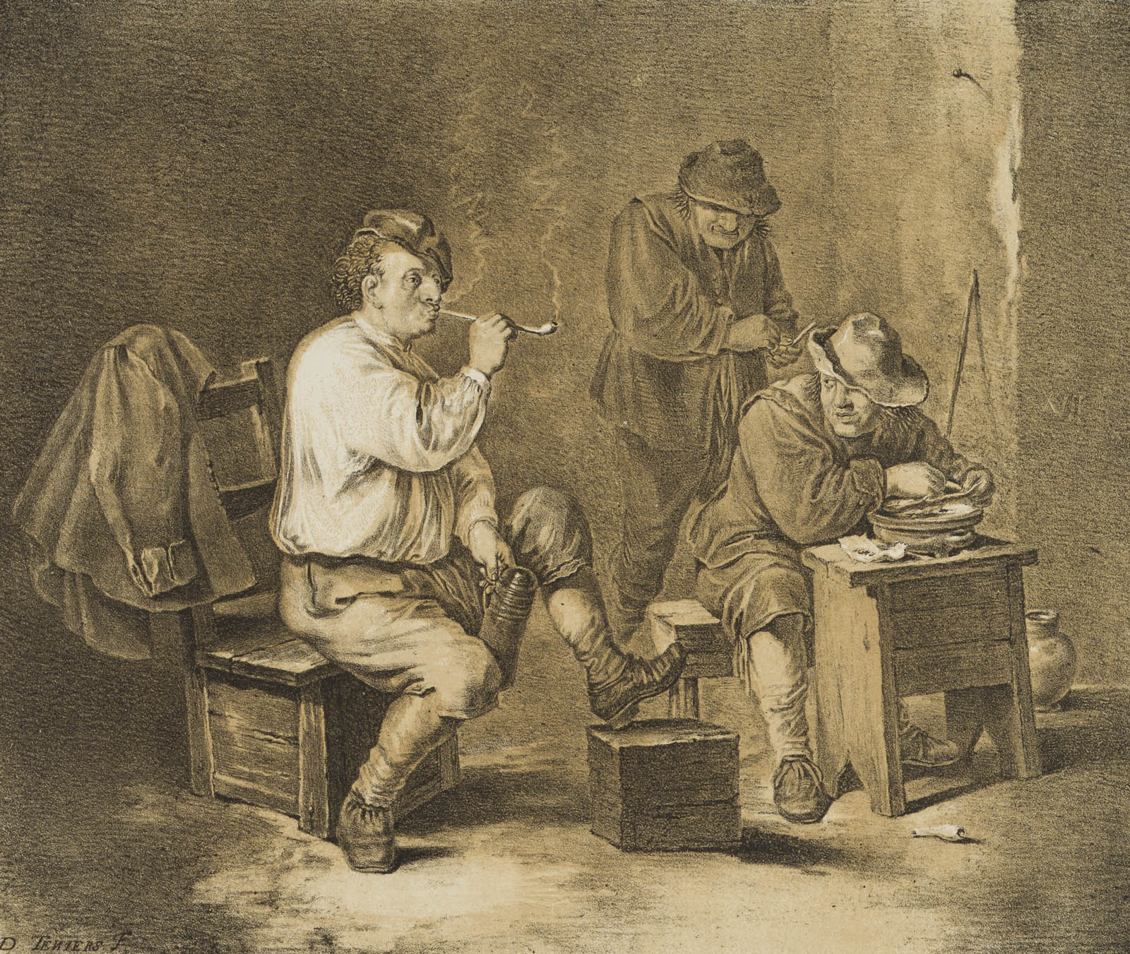 Wirtshausszene mit zechenden Bauern