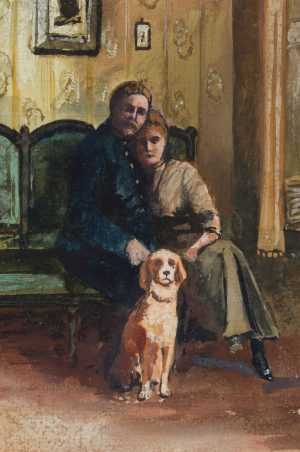 Interieurszene. Idylle zu dritt