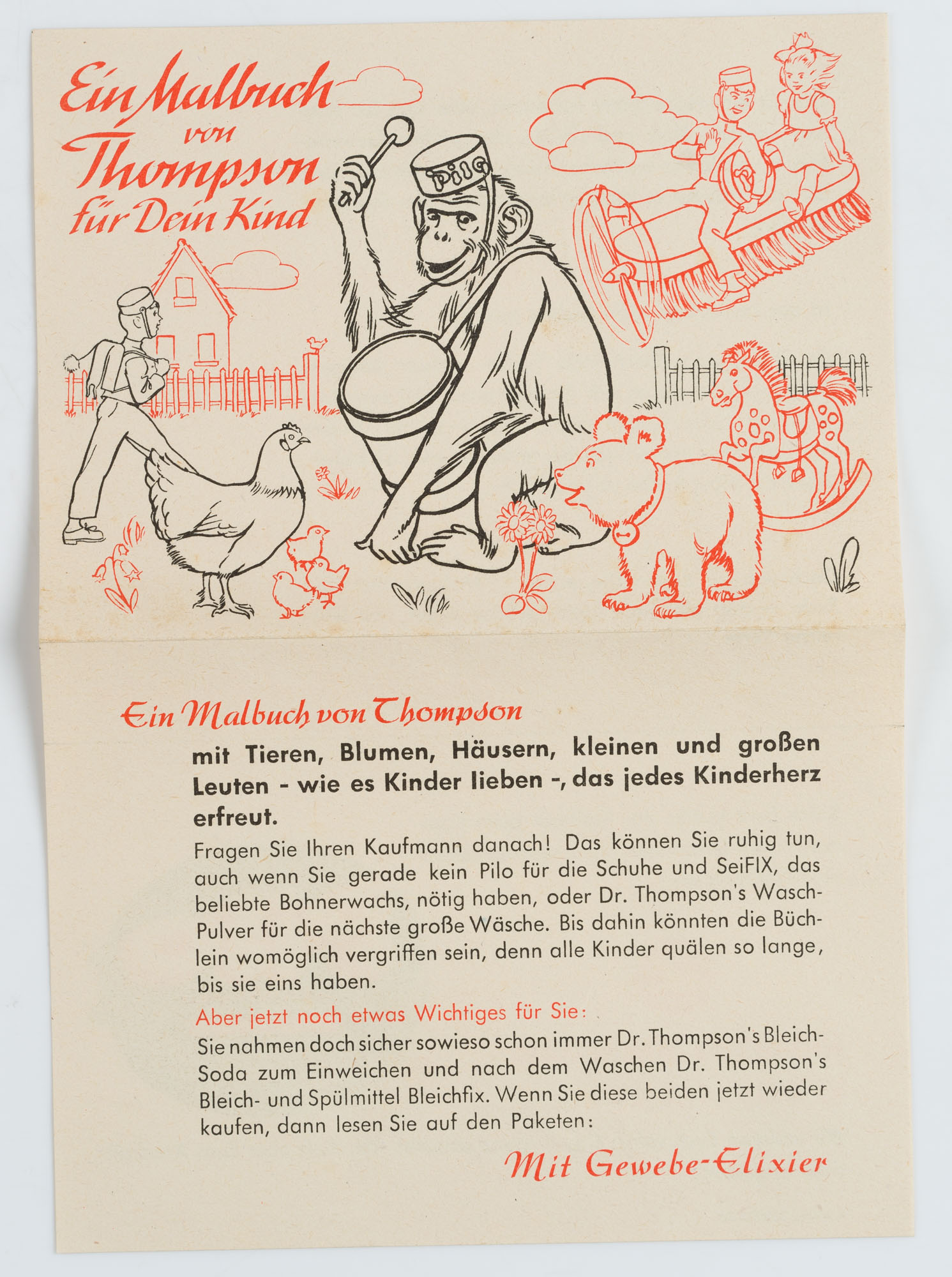 Thompson. Pilo Schuhpflege. Werbung