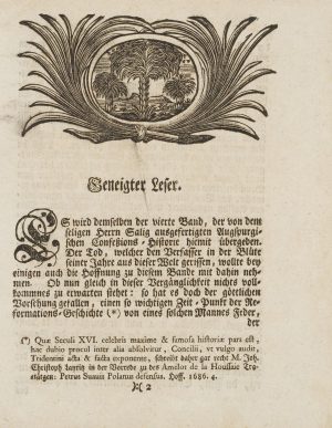Vorrede mit Titelvignette mit Palmen