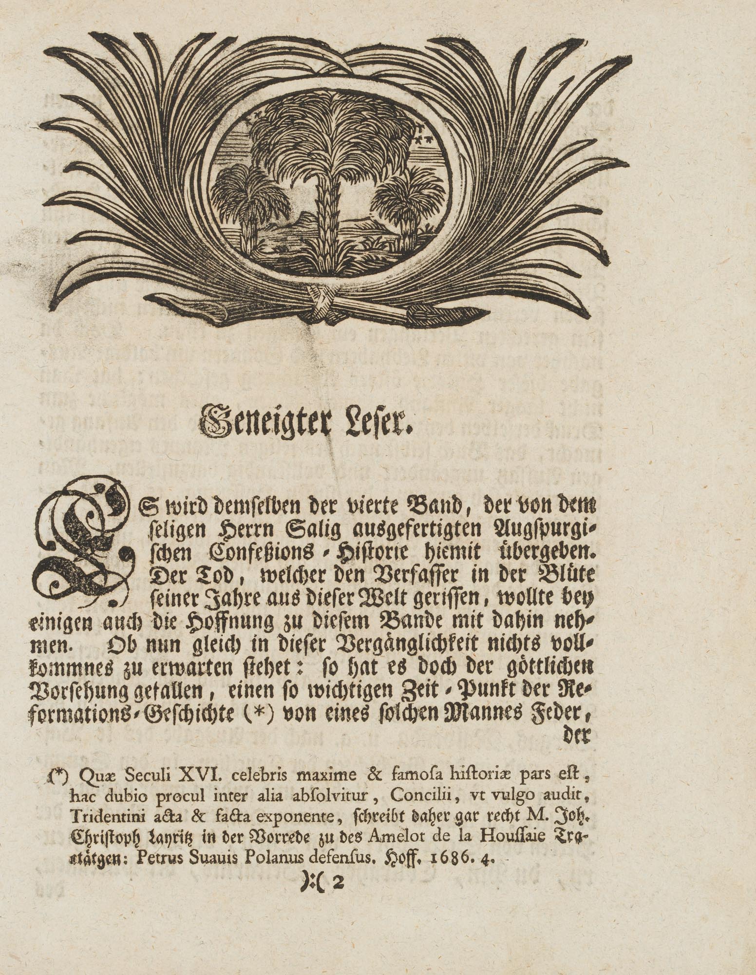 Vorrede mit Titelvignette mit Palmen