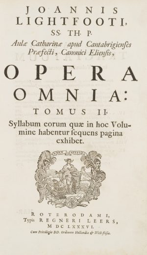 Titel, Opera Omnia v. J. Lightfoot