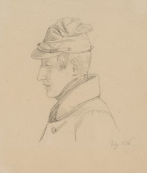 Junger Soldat im Profil