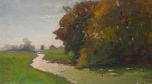Landschaft mit Mühle