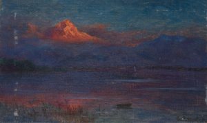 Bergsee mit Abendröte