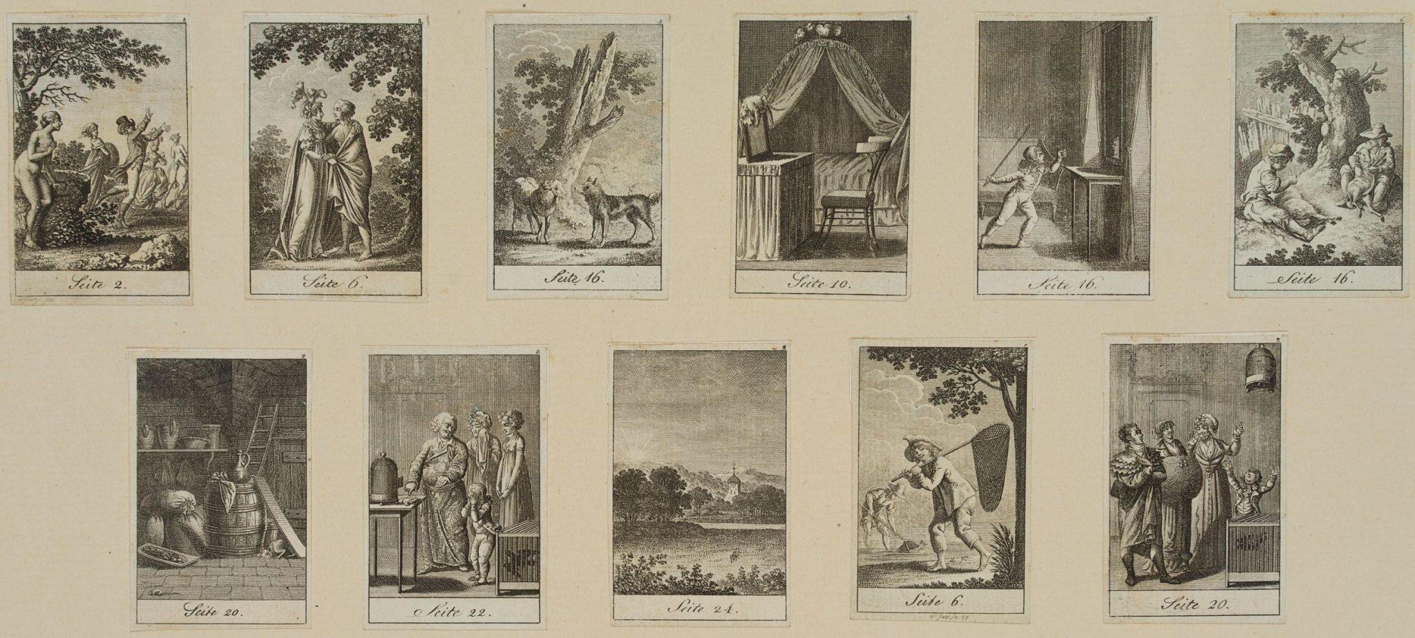 11 Vignetten mit versch. Szenen