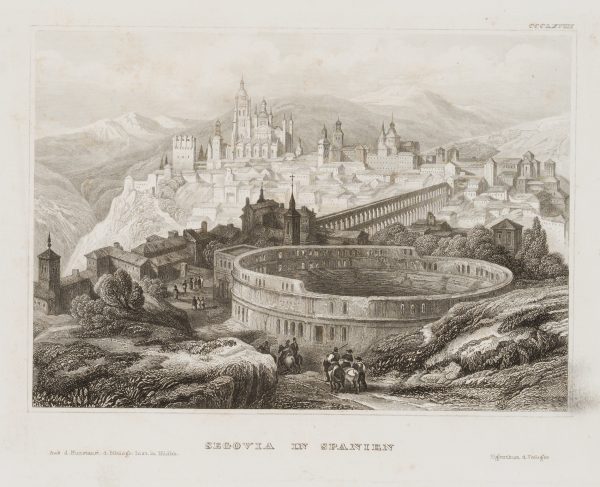Aus der Sammlung „Spanien — Licht des Südens": Ansicht von Segovia, Spanien