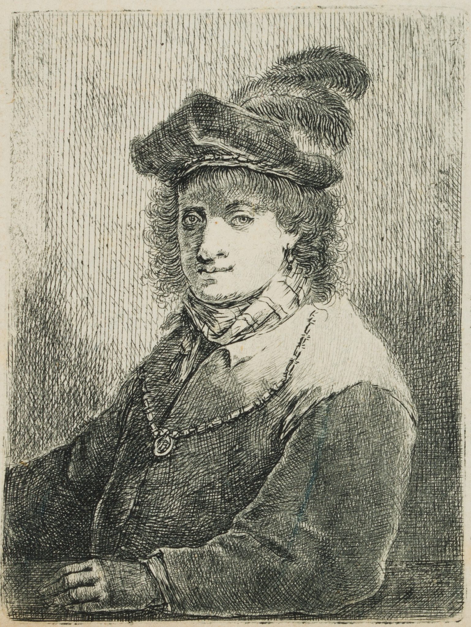 Jüngling mit Federhut