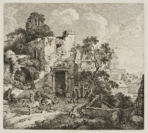 Italienische Landschaft mit Ruine