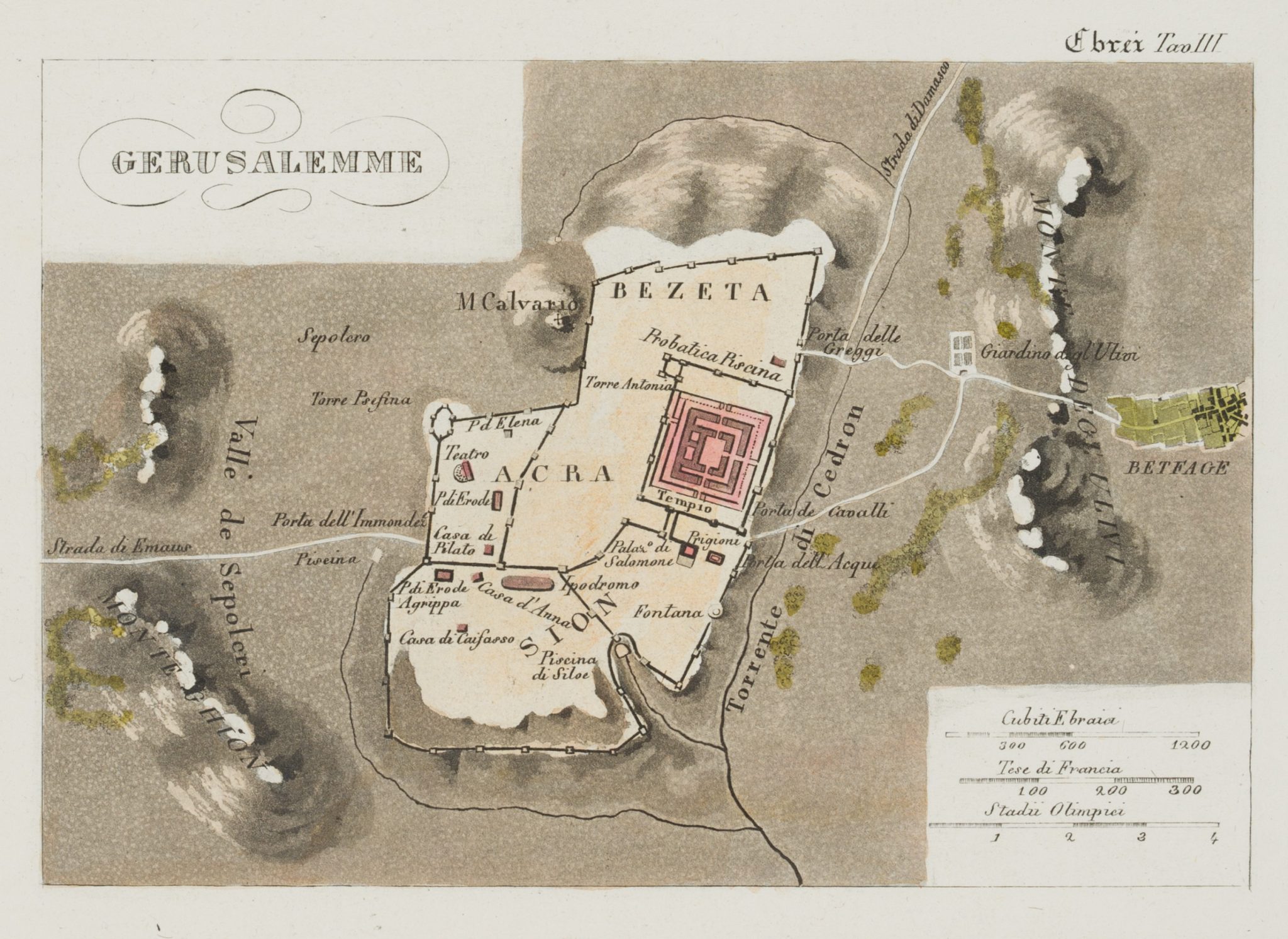 Jerusalem, hist. Karte