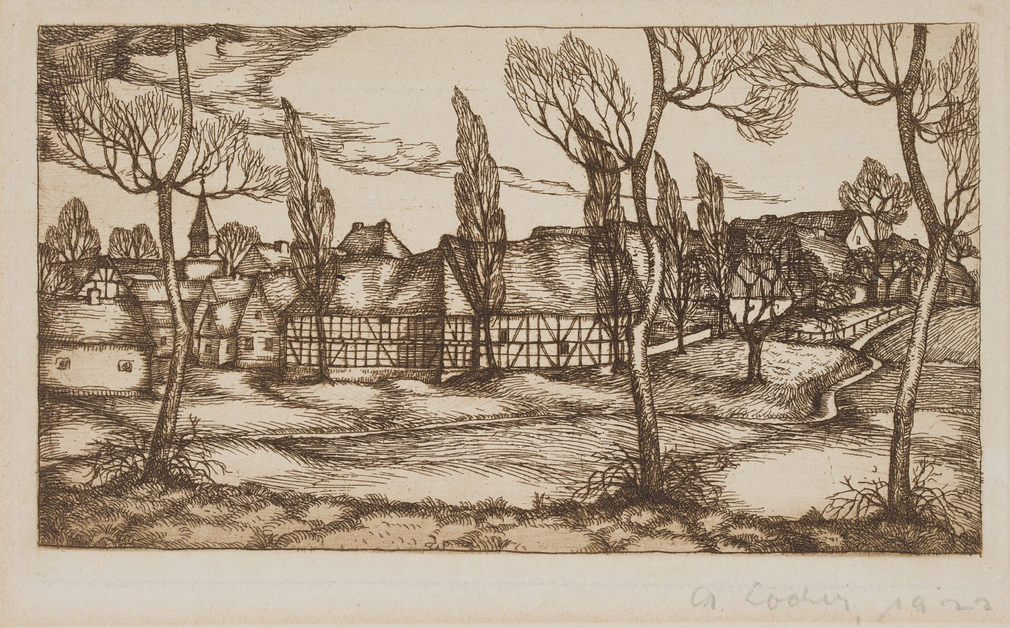 Dorf mit Fachwerkhäusern