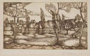 Dorf mit Fachwerkhäusern
