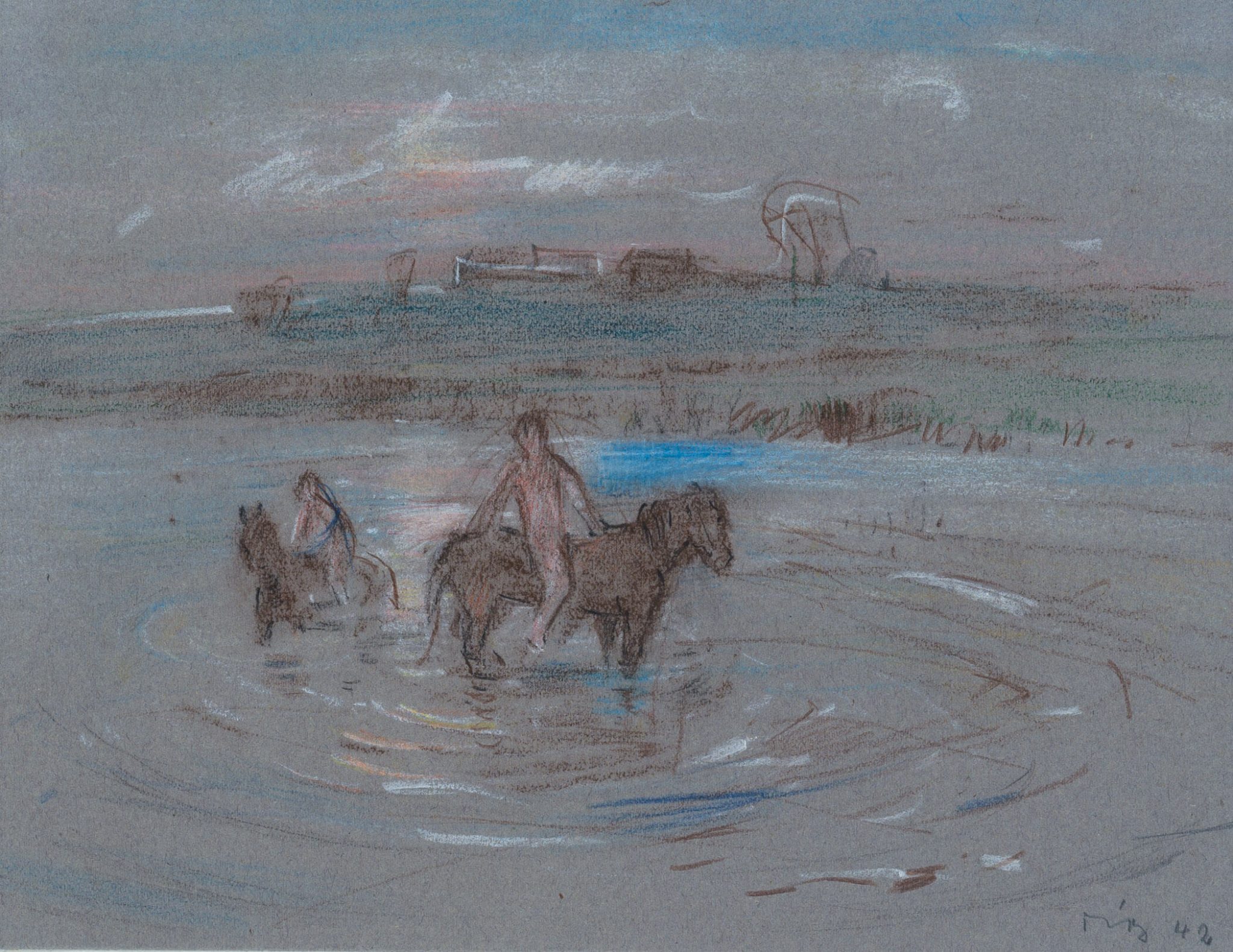Bei Schtscheri, Reitern im Wasser
