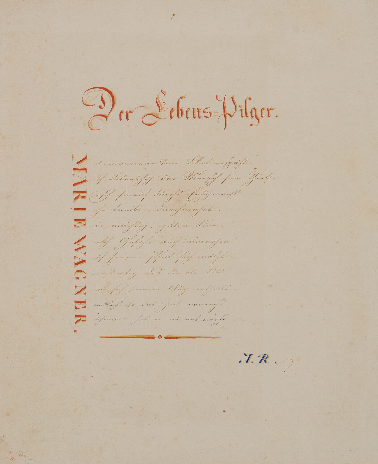 Der Lebens Pilger, Marie Wagner