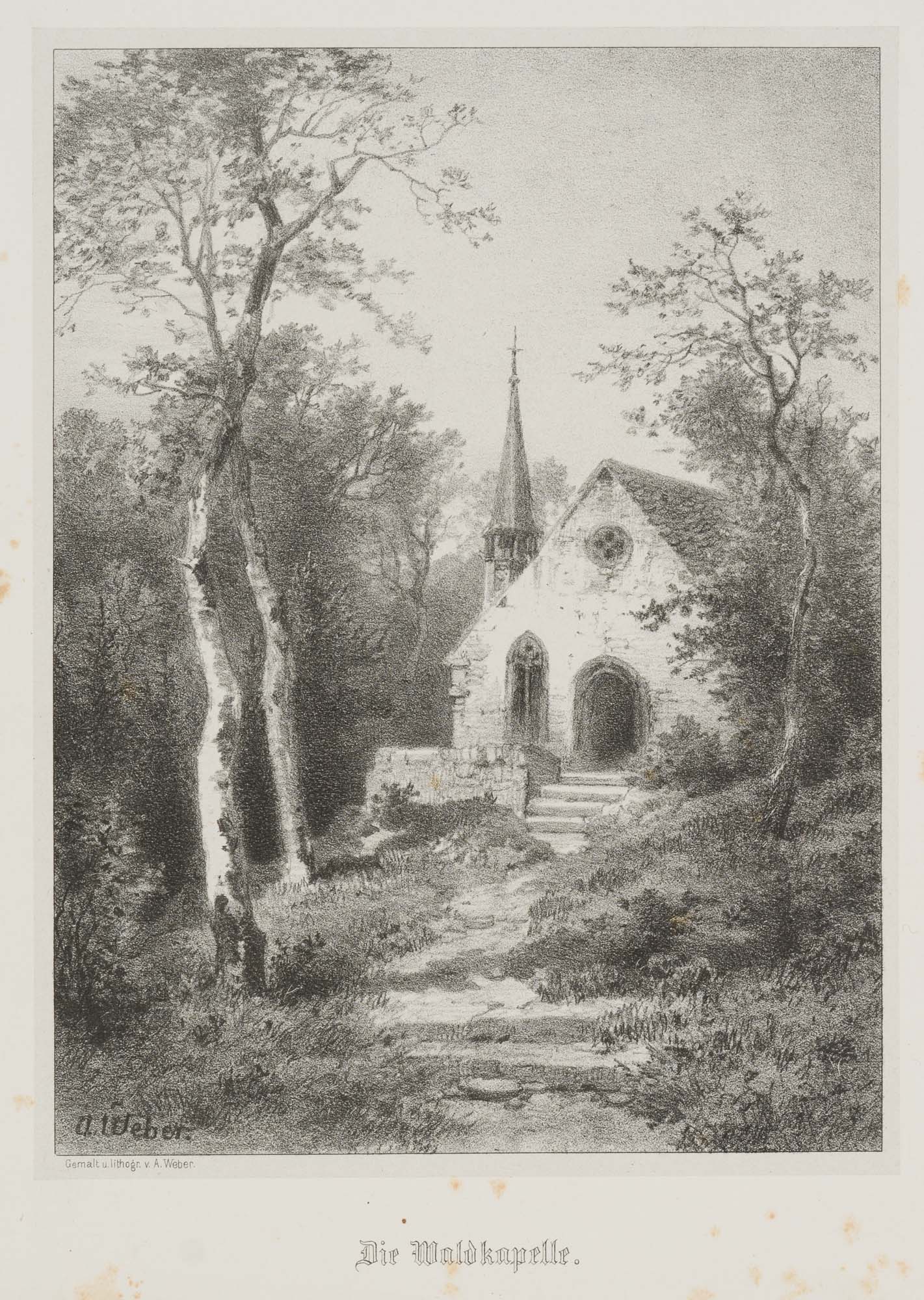 Blick auf eine Waldkapelle