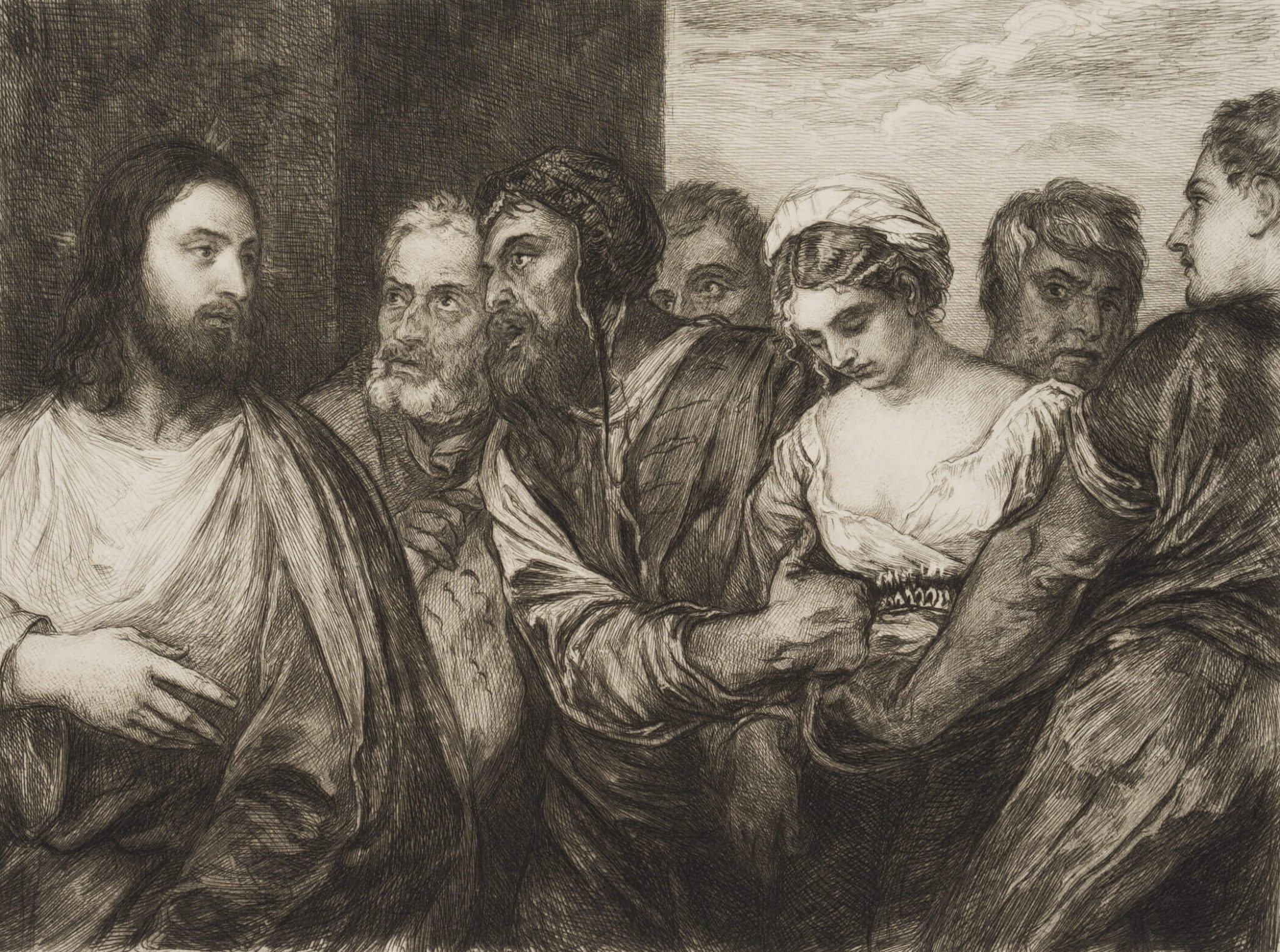Die Ehebrecherin vor Christus