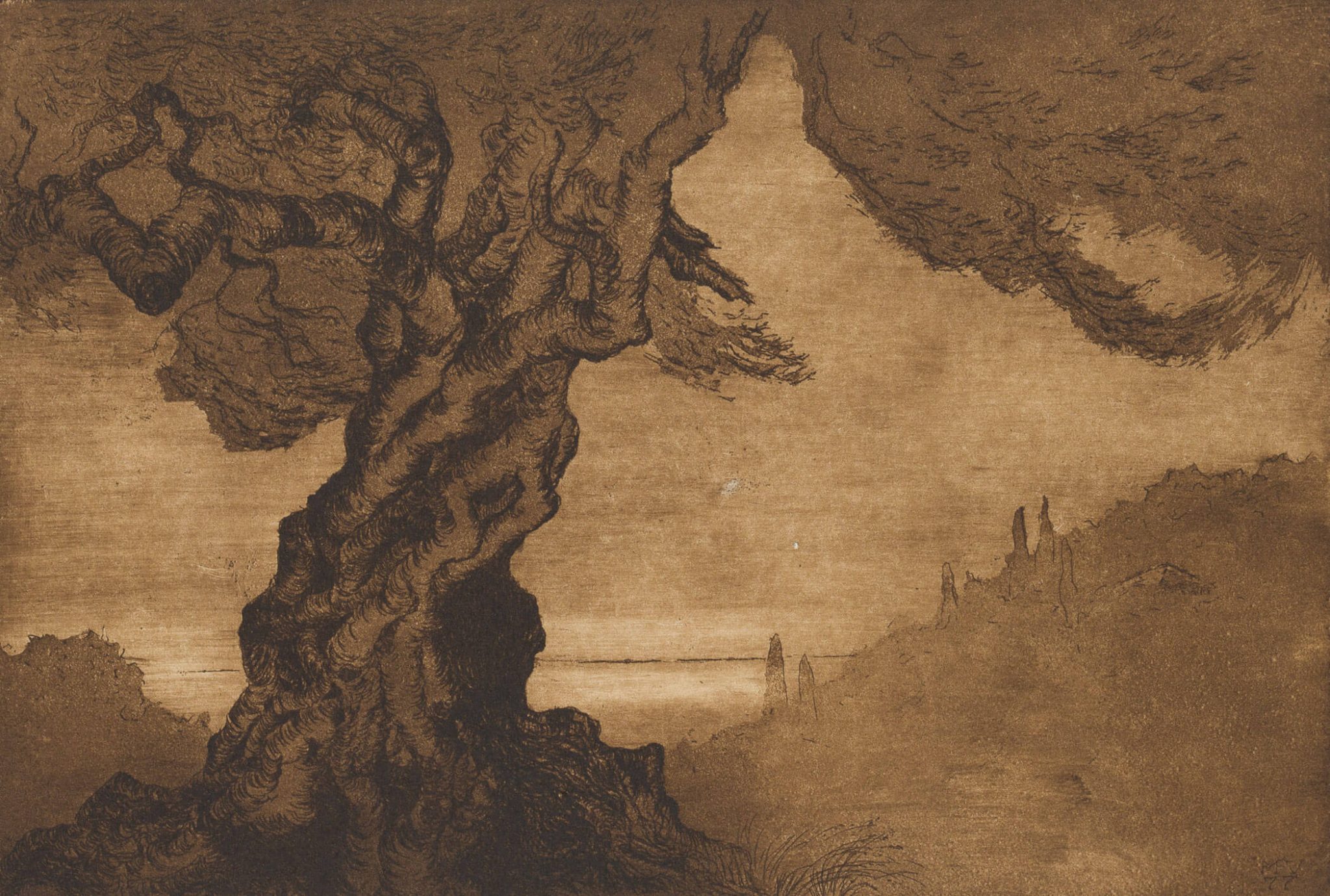 Naturlandschaft mit Baum-Ungetüm
