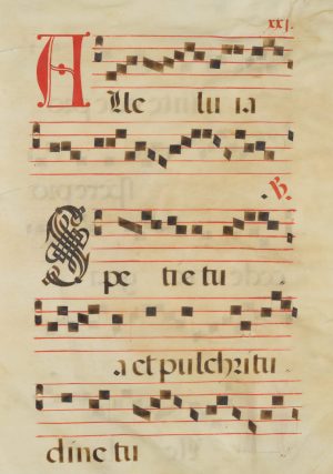 Antiphonarblatt mit Notenhandschrift