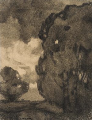 Landschaftsstudie mit dichten Wolken