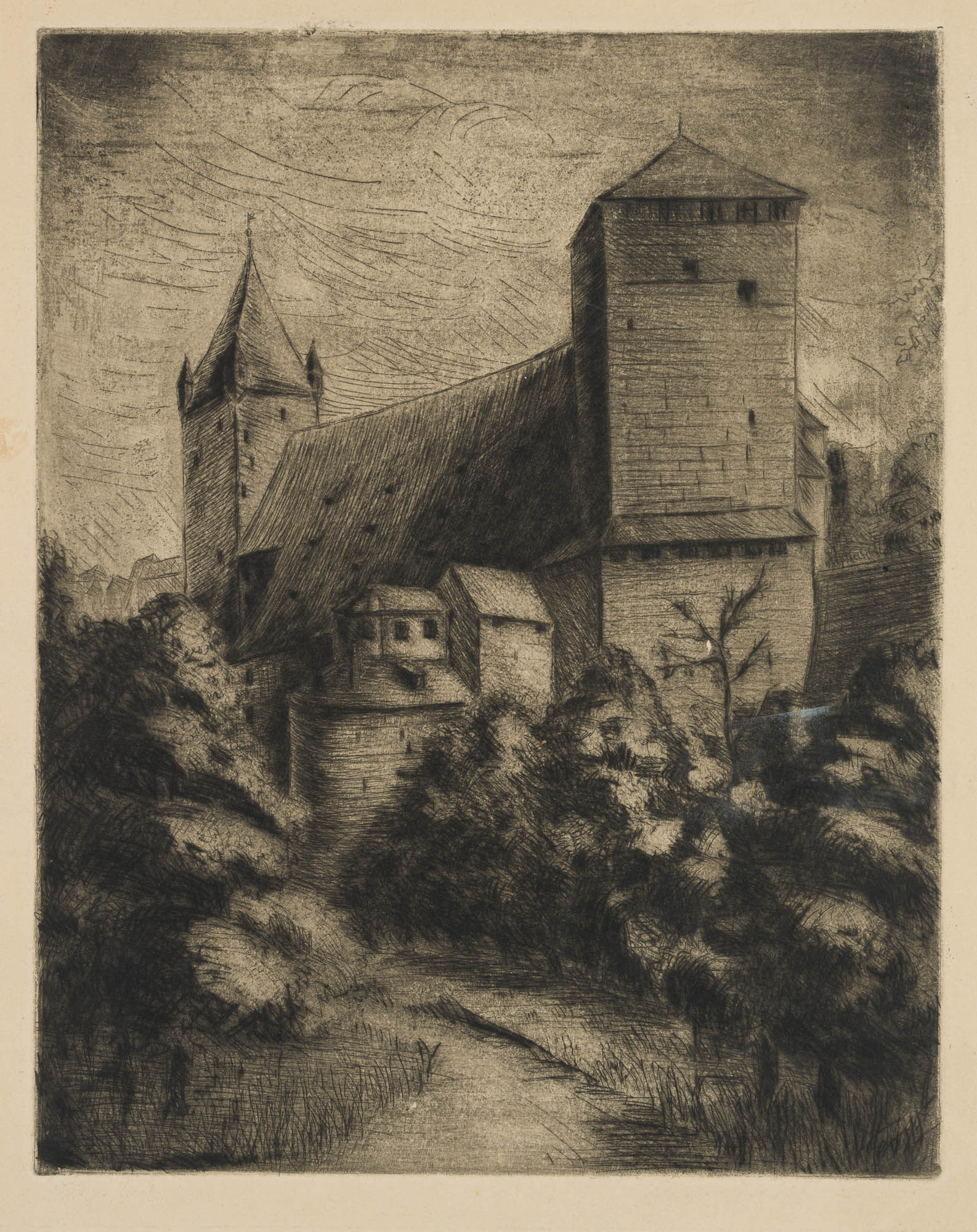 Ansicht einer mittelalterlichen Burg